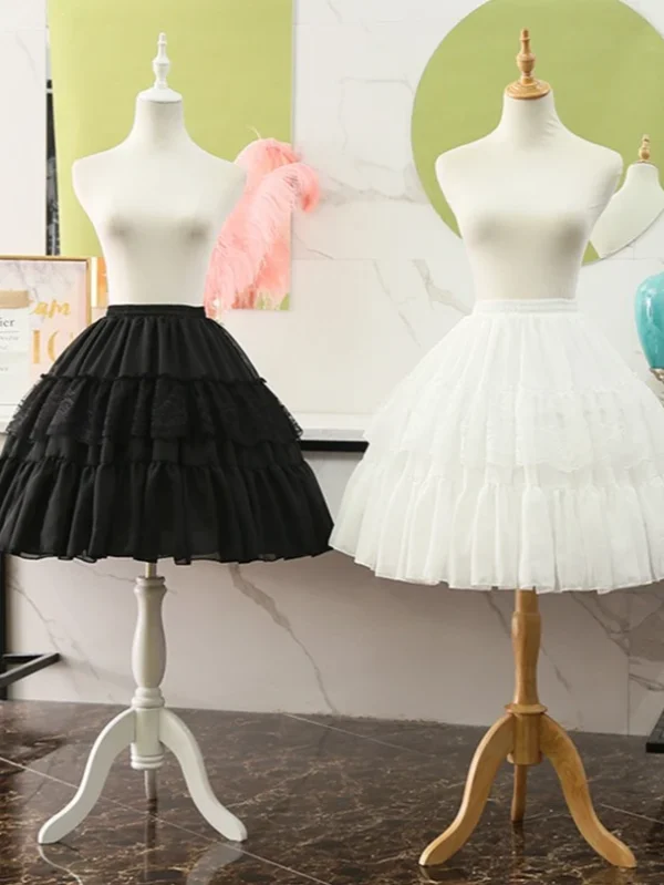 2 steel hoops lace lolita petticoat