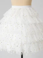 2 steel hoops star tulle lolita petticoat